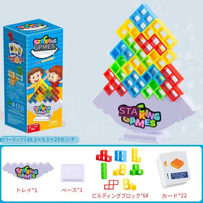 Tetris Tower™ 64 家族で夢中になるバランス積み木ゲーム – 集中力・器用さ・笑顔が育つ！