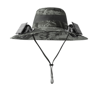 EcoFanHat™ ソーラーファン付き日除け帽子(夏の必需品)